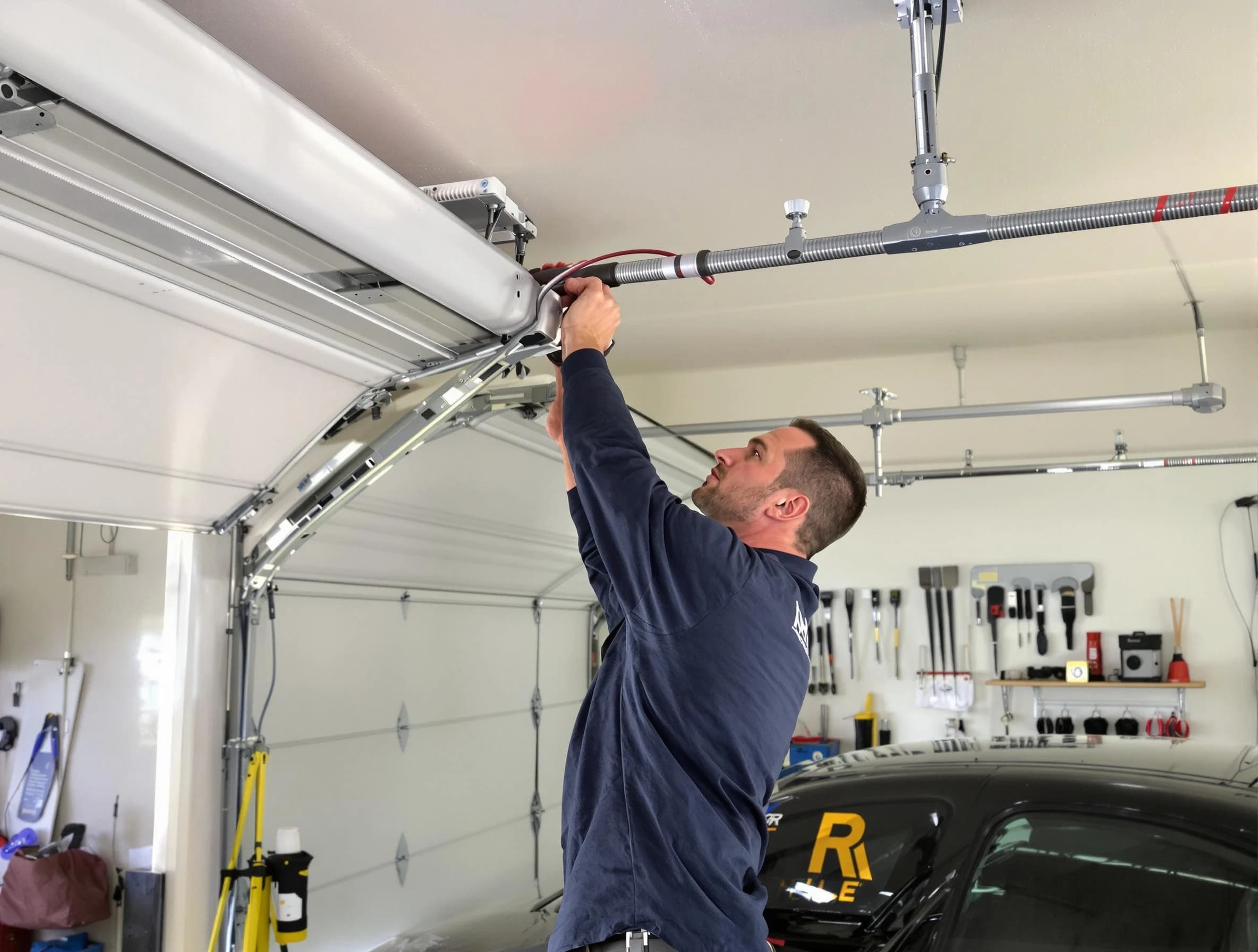 Bountiful Garage Door Repair technician performing garage door cable repair in Bountiful