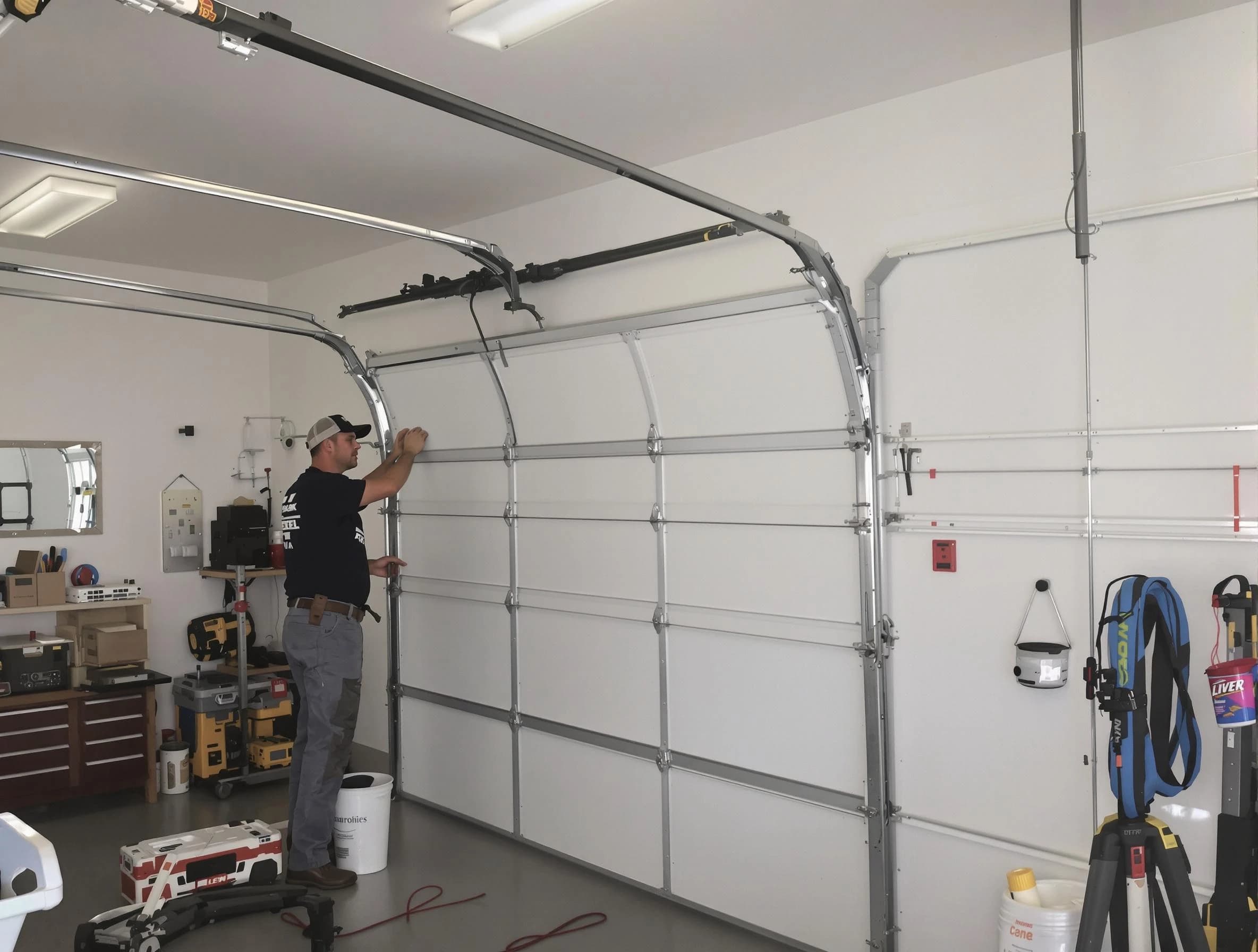 Bountiful Garage Door Repair team installing new garage door in Bountiful