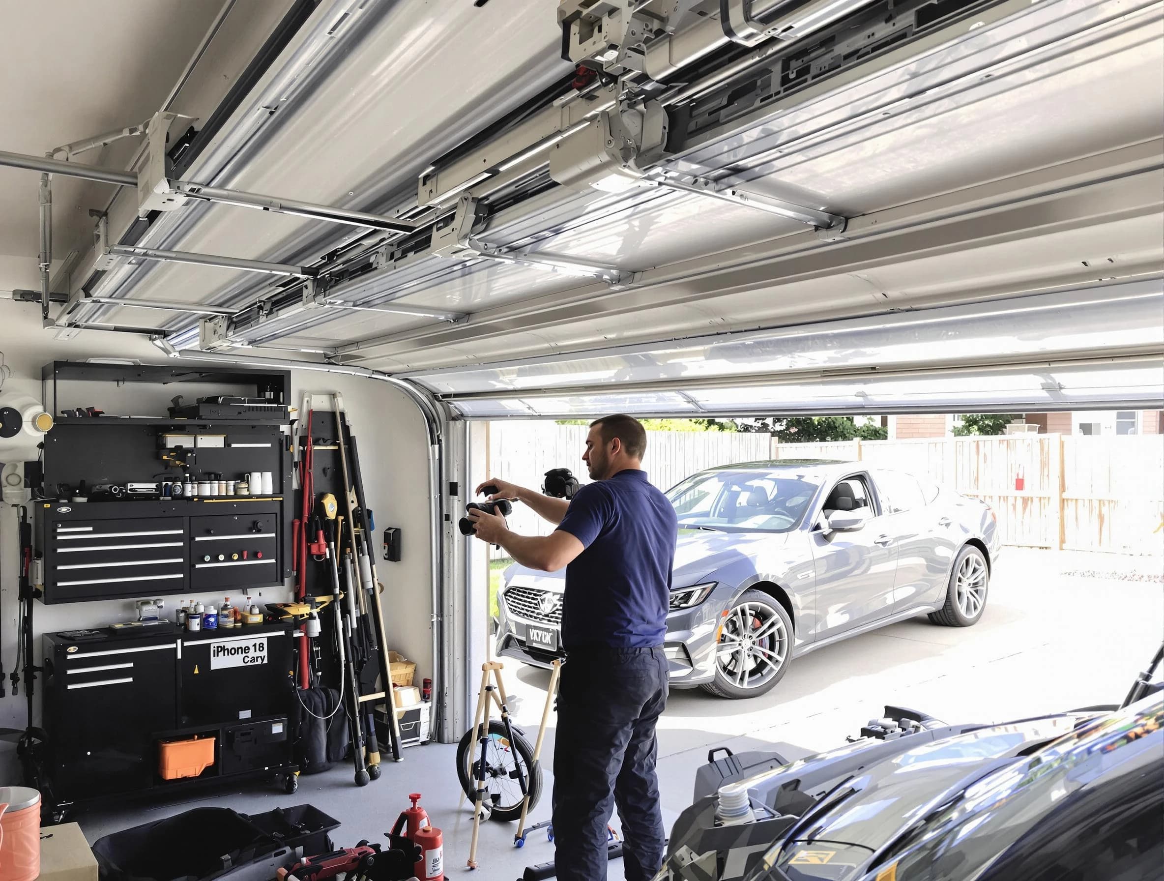 Bountiful Garage Door Repair technician fixing noisy garage door in Bountiful
