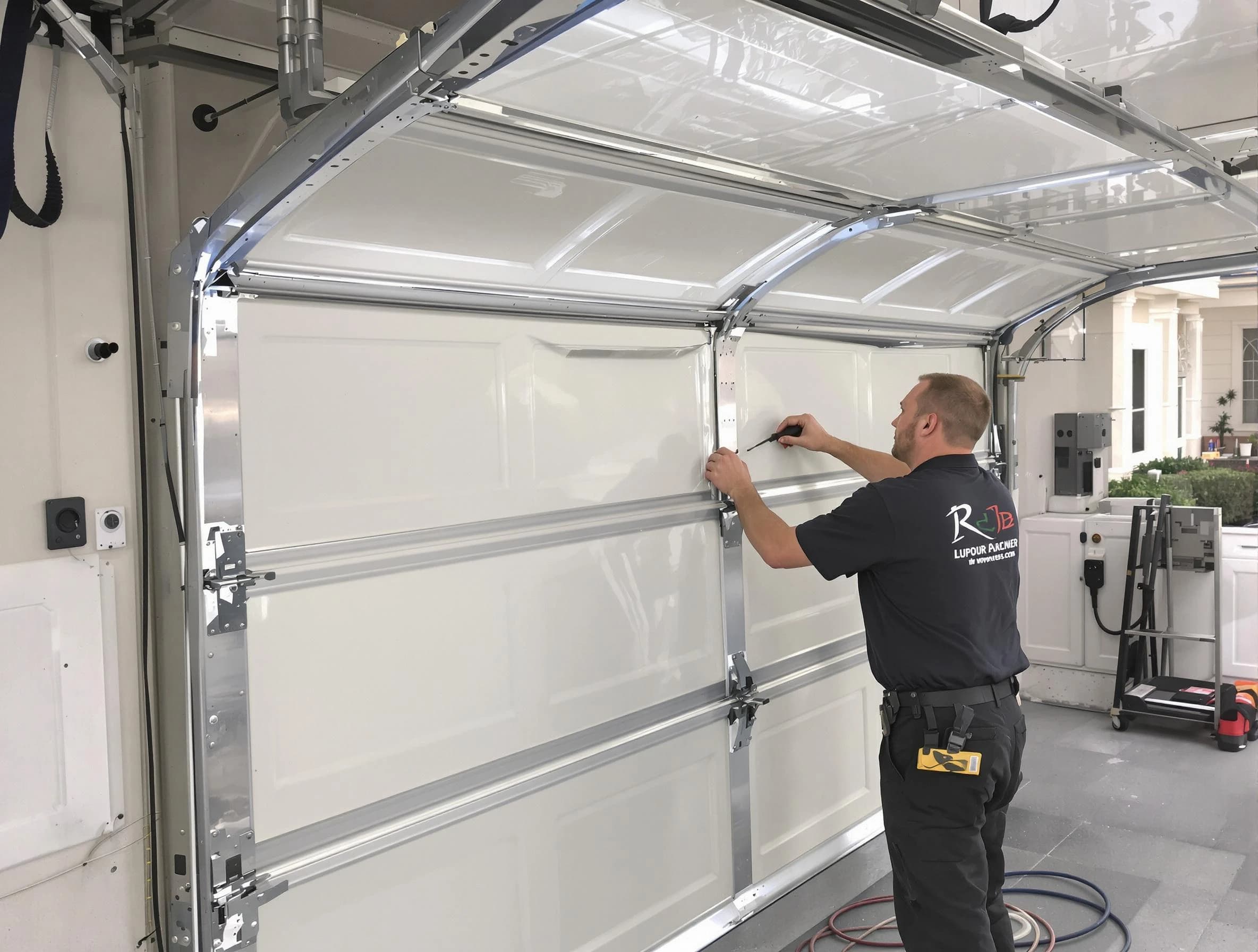 Bountiful Garage Door Repair professional performing panel repair in Bountiful