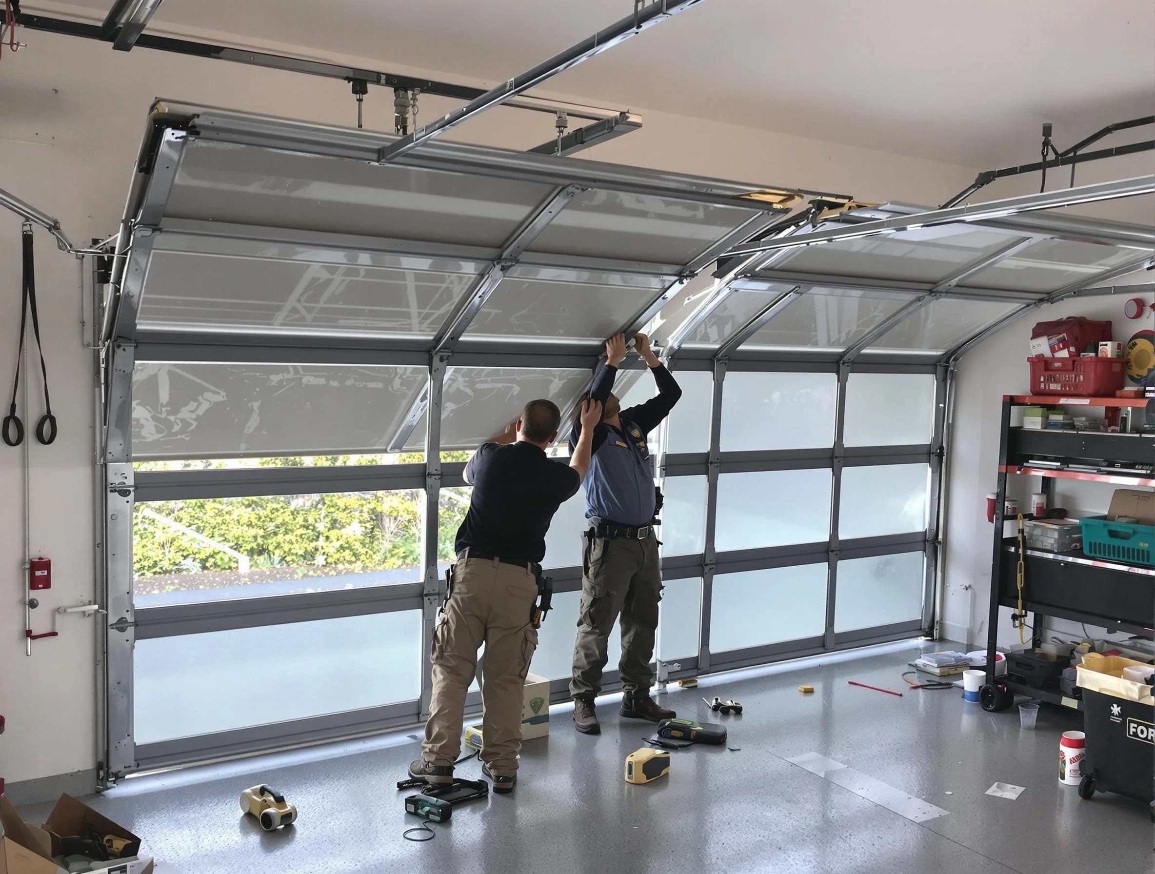Bountiful Garage Door Repair expert performing precise panel replacement on Bountiful garage door