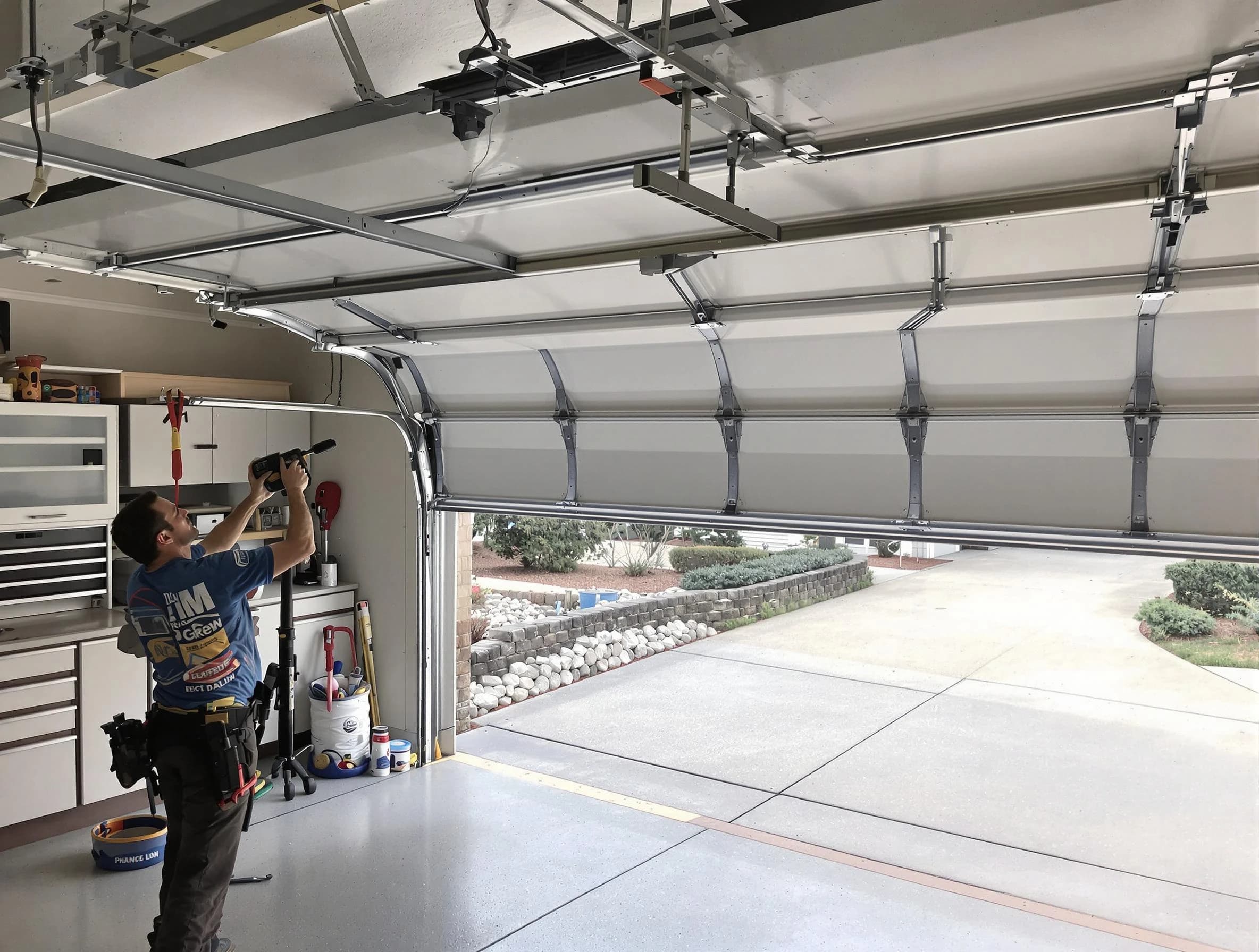 Garage door track repair service by Bountiful Garage Door Repair in Bountiful