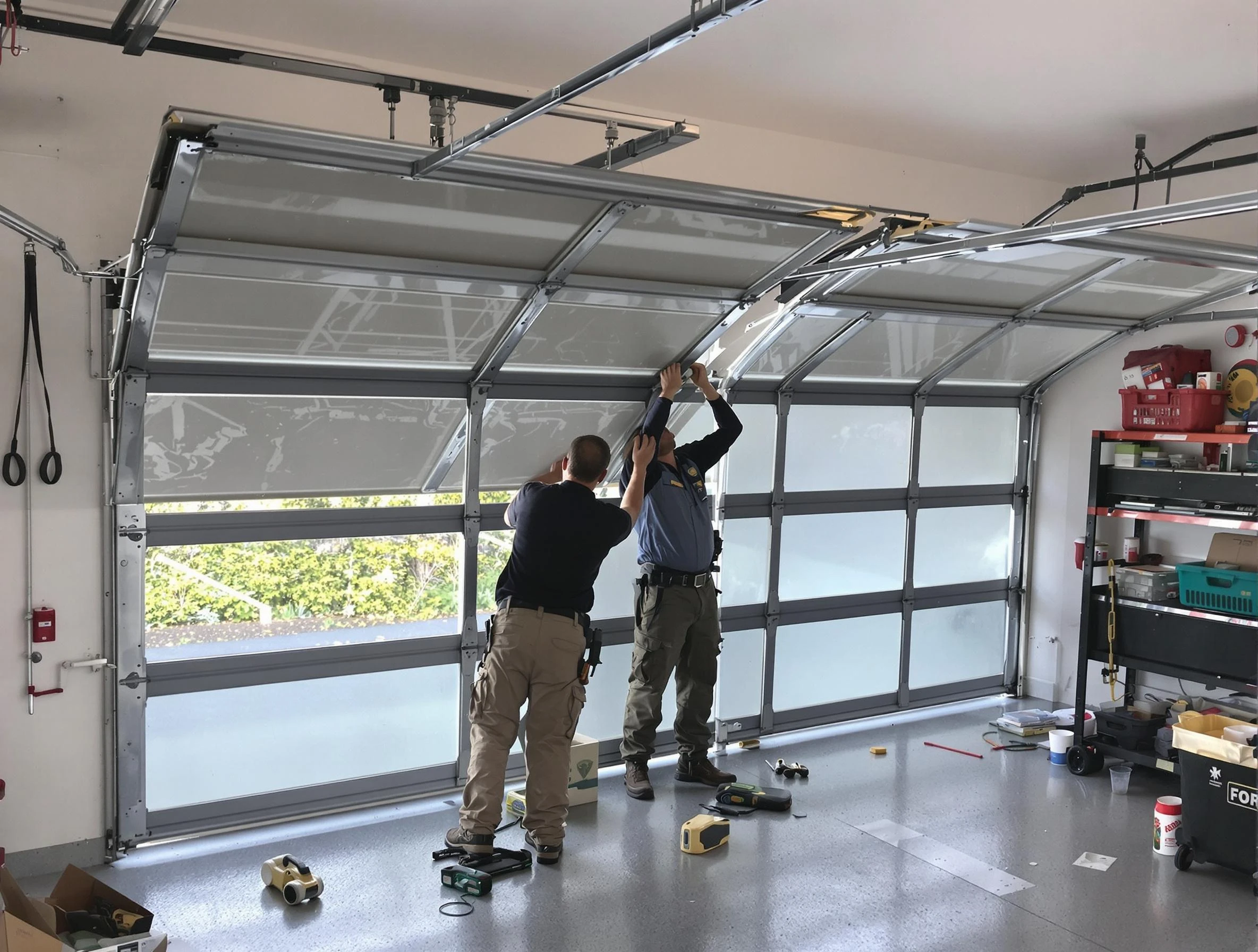 Bountiful Garage Door Repair expert performing precise panel replacement on Bountiful garage door