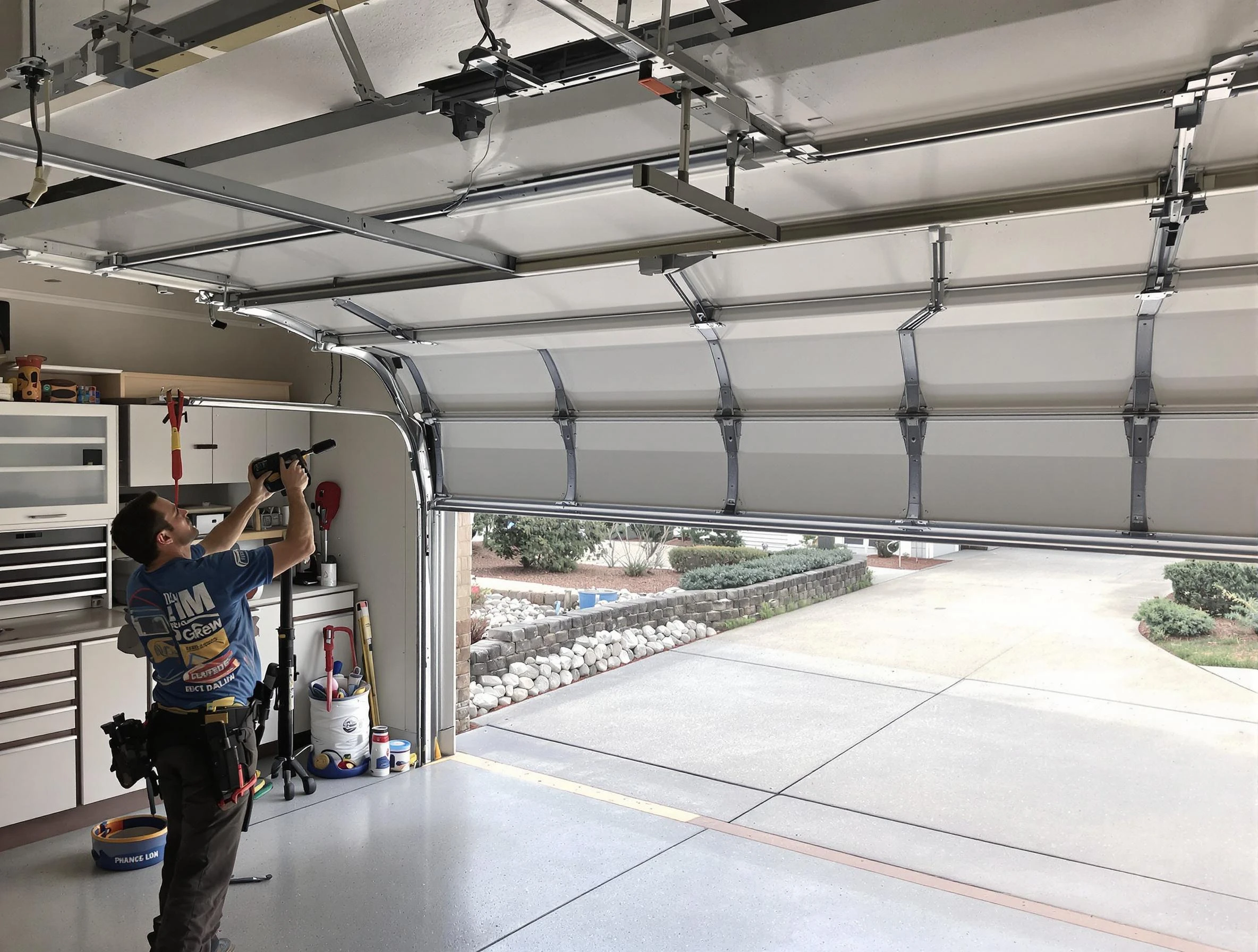 Garage door track repair service by Bountiful Garage Door Repair in Bountiful